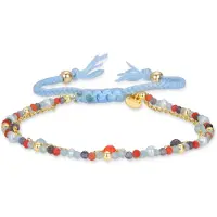Luxenter Asvorg Bracelet En Argent 925 Et Quartz Hydrothermal Vert Pastel Avec Finition En Or Jaune 18k
