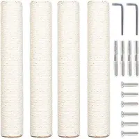 Markenlos Pièces de rechange pour griffoir : corde en sisal, lot de 4, couleur naturelle