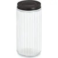 Zeller Pot en verre avec couvercle en métal KITCHEN ESSENTIALS, verre cannelé, 950 ml