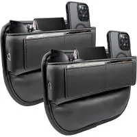 OEM Organiseur de voiture en cuir noir, lot de 2