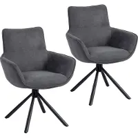 SUGIFT Chaises de cuisine rembourrées, ergonomiques, avec pieds en métal, de couleur gris foncé