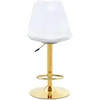 MODFU - Lot de 2 tabourets de bar avec dossier transparent, chaise pivotante avec réglage de la hauteur et rotation à 360°, chaise de salle à manger avec pieds en métal doré, idéale pour la cuisine