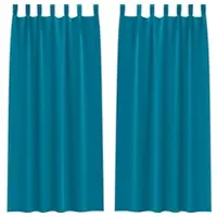 vidaXL Rideaux occultants avec anneaux 2 pcs turquoise 260 x 140 cm