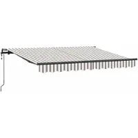 vidaXL Store extensible gris clair et blanc 400 x 300 cm