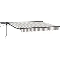 vidaXL Armature de store manuelle avec LED, gris clair et blanc, 5 x 3 m