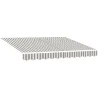 vidaXL Tissu de remplacement pour store, gris clair et blanc, 3,5 x 2,5 m, polyester