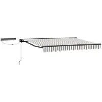 vidaXL Store électrique rétractable gris clair et blanc 5 x 3 m