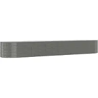 Syfax Lit surélevé de jardin Gris 554x100x68cm Acier enduit de poudre