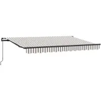 vidaXL Store à enrouleur gris clair et blanc 400 x 350 cm