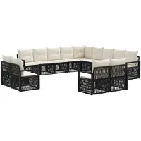 vidaXL Ensemble canapé de jardin 13 pcs noir poly rotin
