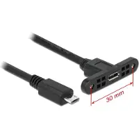 DeLOCK Câble d'installation USB 2.0 Micro-B avec fixation sur panneau