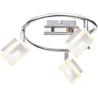 Globo Lighting Projecteur métal chromé, acrylique satiné, ø : 250mm, H : 155mm, incl. 3x LED 5W 230V, 400lm Source, 210lm Output, 3000K