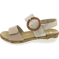 Remonte sandale femme chic et résistante avec fermeture velcro R6853, taille:38 EU, couleur:Beige
