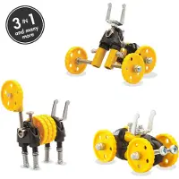 The Offbits Kit de construction Véhicule Boîte de construction métallique Voiture jaune