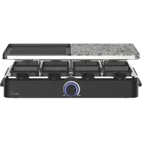 B-Kitchen bikitchen grill 950 Gril à raclette pour 8 personnes avec pierre & plaque en fonte réversible