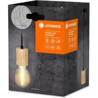 Ledvance Suspension Vintage Bois Cylindre Design Rétro Bois E27 -