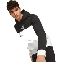 Puma Ess Block X Tape Hoodie Blanc,Noir S