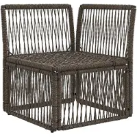 vidaXL Canapé d'angle gris en polyrotin