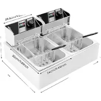 OEM Friteuse électrique, design à double réservoir, cuisson efficace, couleur gris clair