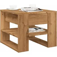 Prolenta Table basse exclusive en bois massif, chêne, dimensions 55,5 x 55 x 45 cm. Matériau : bois