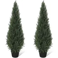 StarTech.com Cyprès artificiel - Topiaire en pot - Lot de 2 - 120 cm - Pour l'extérieur - Plastique PE - Feuillage persistant - Vert