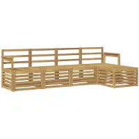 vidaXL - Ensemble de salon de jardin 5 pièces, blanc, en bois d'acacia massif