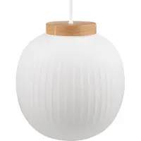 Osram Suspension Decor Glass Lantern E27, 310 mm, blanc/bois, acier/bois d'hévéa/verre, câble textile