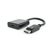 Gembird AB-DPM-HDMIF-002 Adaptateur de câble vidéo 0,1 m DisplayPort HDMI Noir (HDMI, 10 cm), Adaptateur données + vidéo, Noir