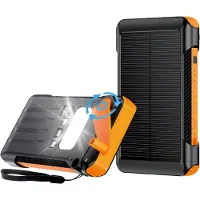 2GO Notfall-Powerbank 10000mAh Solar-& Handkurbel-Aufla.