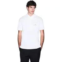 Armani Exchange pour homme. XM002231AF10366U0009 Polo en coton blanc (L), Casuel, Manche courte