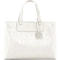 Giorgio Armani Exchange, sac cabas pour femmes, modèle Liz, design essentiel, pendentif logo carré. Couleur : Off White