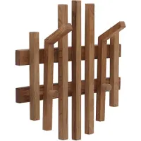 MCA Panneau vestiaire HWC-P57, patère murale, patère en bois, bois massif 40 x 38 cm, chêne