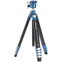 Benro TCBA25G36PT Cyanbird Aluminium Stativ Kit (Métal), Trépied, Noir, Bleu, Argent
