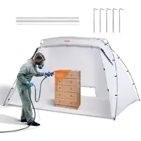 Vevor Abri de Peinture Portable 305x213x183 cm Tente de Peinture en Oxford 210D Cabine de Peinture pour Bricolage avec Aération Film Jetable Sac pour Pulvérisation de Peinture par Aérographe Meuble