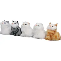 Gistuch 5 peluches chat, modèles de simulation, décorations d'intérieur mignonnes et douillettes, compagnons interactifs