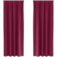 vidaXL Rideaux occultants avec anneaux 2 pcs rouge vin 225 x 140 cm