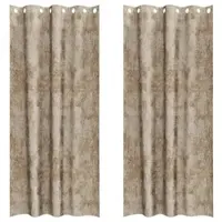 vidaXL Rideaux en velours avec tringles 2 pièces Champagne 225 x 140 cm Velours