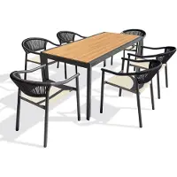DCB Groupe Ensemble repas de jardin 6 places en alu