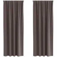 vidaXL Rideaux occultants avec anneaux 2 pcs brun foncé