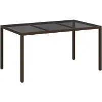 Syfax Table de Jardin Marron 150 x 90 x 75 cm polyrotin