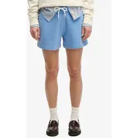 Superdry pour femme. W7110515A Short Studios bleu (M), Casuel, Coton