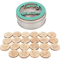Gistuch 22 pièces mini disques d'affirmation Sweary, humour, réguler les émotions, jetons en bois positifs pour les fêtes, cyan