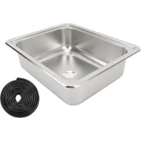 Gistuch RV 304 inox lavabo polissant carré cuisine lave-mains avec 40 mm sortie d'eau usée pour bateau caravane camper