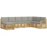 vidaXL Ensemble de canapés d'extérieur , 6 pièces, blanc et gris clair