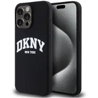 DKNY DKHMP14LSNYACH iPhone 14 Pro 6.1" czarny/black hardcase Silicone liquide Blanc Imprimé Logo MagS (Apple iPhone 14 Pro), Coque pour téléphone portable, Blanc, Noir