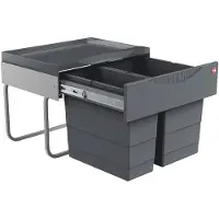 Hailo Poubelle 3644901 Tandem 18+12 L pour armoires à partir de 50 cm
