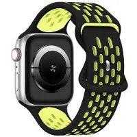 Beline pasek Apple Watch New Sport Silicone 42/44/45/49mm czarno-żółty black/yellow box (Silicone), Sangles de montre, Jaune, Noir