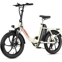 KUKIRIN Mule - Vélo Électrique - Moteur 350w - Batterie 48v 20ah - Autonomie 70km. Max25km/H - Blanc Éclatant