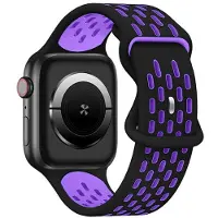 Beline pasek Apple Watch New Sport Silicone 38/40/41mm czarno-fioletowy black/purple box (Silicone), Sangles de montre, Noir, Violet