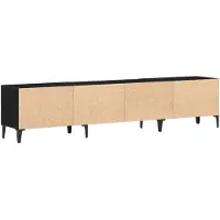 vidaXL Meuble TV noir imitation chêne 180 x 31,5 x 40 cm